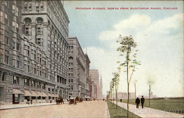 Michigan Avenue, North from Auditorium Annex, Chicago Illinois