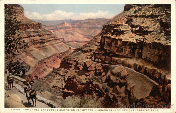 Top of Red Sandstone Cliffs on Hermit Trail Grand Canyon National Park Arizona