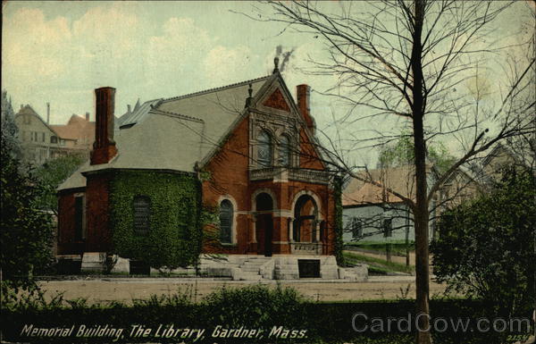 Memorial Building, The Library, Gardner, Mass. Massachusetts