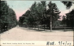 Sixth Street, looking North LaFayette, IN Postcard Postcard Postcard