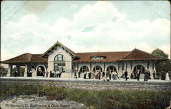 Mt. Vernon, O. Baltimore & Ohio Depot Postcard