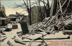 Wreckage at Corner of East Young and Needham Sts. Postcard