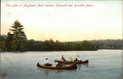 The Lake at Mayflower Park, between Plymouth and Brockton Massachusetts Postcard Postcard Postcard