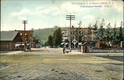 Main Street and Railroad Station Sidney, NY Postcard Postcard Postcard