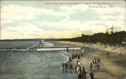 North Bay Beach and Shore Line to Sylvan Beach Postcard
