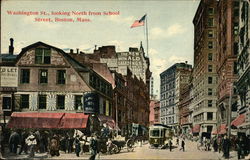 Washington St., looking North from School Street Postcard
