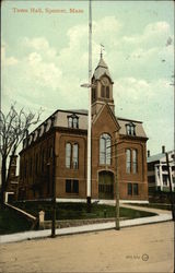 Town Hall Spencer, MA Postcard Postcard Postcard