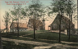 Town Hall, Episcopal Church and Parish House Ashland, NH Postcard Postcard Postcard