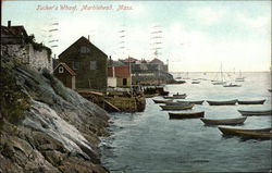Tucker's Wharf Marblehead, MA Postcard Postcard Postcard