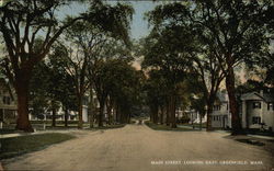 Main Street, Looking East Greenfield, MA Postcard Postcard Postcard