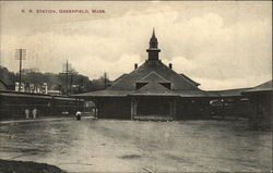 Railroad Station Greenfield, MA Postcard Postcard Postcard