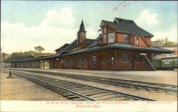 B. & M. Union Passenger Station and Wood's Restaurant Greenfield, MA Postcard Postcard Postcard