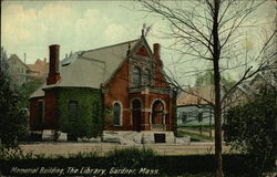 Memorial Building, The Library, Gardner, Mass. Massachusetts Postcard Postcard Postcard