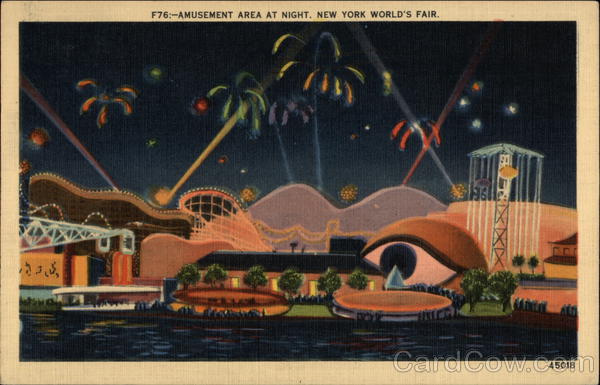 Amusement Area at Night - New York World's Fair 1939 NY World's Fair