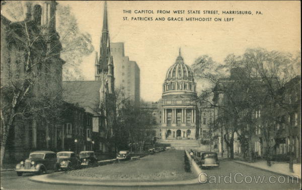 The Capitol from West State Street Harrisburg Pennsylvania