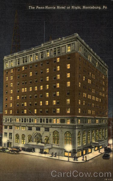 The Penn-Harris Hotel at Night Harrisburg Pennsylvania