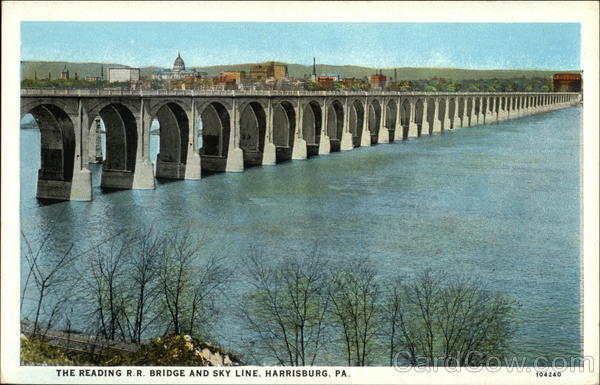 The Reading R.R. Bridge and Skyline Harrisburg Pennsylvania