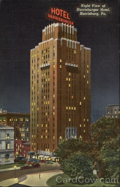 Night View of Harrisburger Hotel Pennsylvania