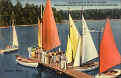 Sailing Boats at the Pier Webster, MA Postcard Postcard Postcard