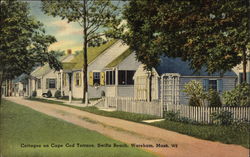 Cottages on Cape Cod Terrace, Swifts Beach Wareham, MA Postcard Postcard Postcard