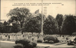 Flag Raising at State Teachers College Bridgewater, MA Postcard Postcard Postcard