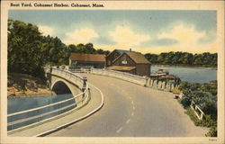 Boat Yard, Cohasset Harbor Postcard