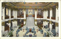 Lobby, Jefferson Hotel Richmond, VA Postcard Postcard Postcard