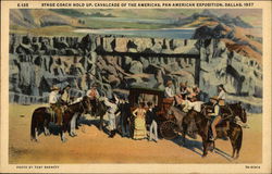 Stage Coach Hold Up, Cavalcade of the Americas, Pan-American Exposition 1937 Postcard