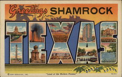 Greetings from Shamrock Texas Postcard Postcard Postcard