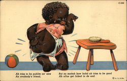 Black Baby Crying Postcard