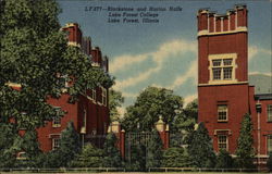 Blackstone an Harlan Halls, Lake Forest College Postcard