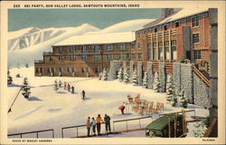 Ski Party, Sun Valley Lodge Postcard