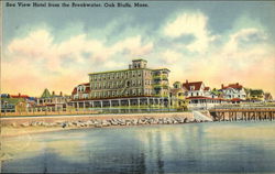 Sea View Hotel From the Breakwater Oak Bluffs, MA Postcard Postcard Postcard