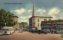 Main Street Leominster, MA Postcard Postcard Postcard