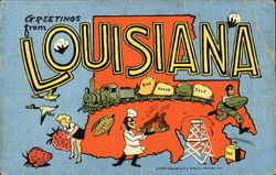 Greetings from Louisiana Postcard