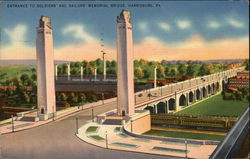 Entrance to Soldiers' and Sailors' Memorial Bridge Postcard