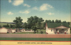 Mickey's Modern Motels and Service Station Postcard