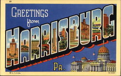 Greetings From Harrisburg Pennsylvania Postcard Postcard Postcard