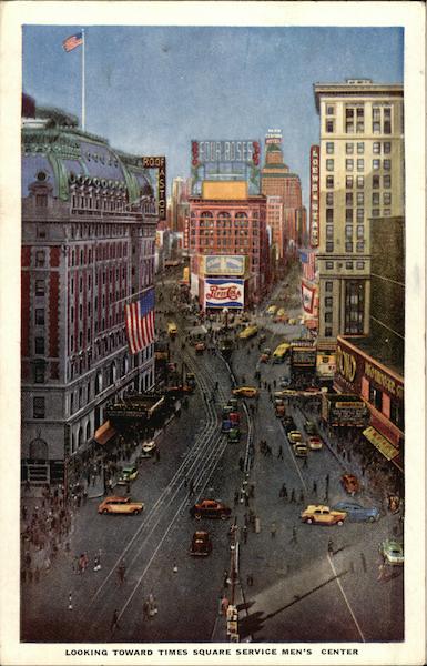 Looking Towards Time Square Service Men's Center New York