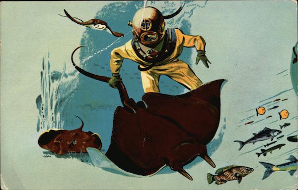 Diving Mural at Miami Seaquarium Florida