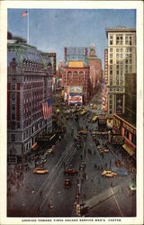 Looking Towards Time Square Service Men's Center Postcard
