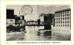 The Mississquoi River at Richford, Vermont Postcard