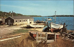 Oyster Shanty and Fishing Draggers Cape Cod, MA Postcard Postcard Postcard