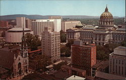 Pennsylvania Capital Buildings from Presbyterian Apartments Postcard