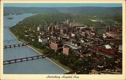 Aerial View of Hospital Area Postcard