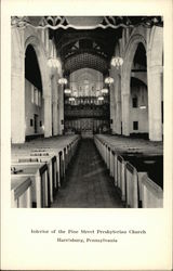 Interior of the Pine Street Presbyterian Church Postcard