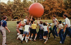 Campers Enjoy the 'Big Ball,' Mt. Lou-san Bible Camp Postcard