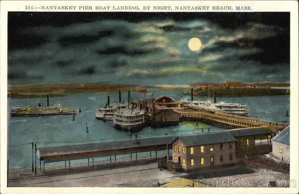 Nantasket Pier Boat Landing By Night Nantasket Beach Massachusetts