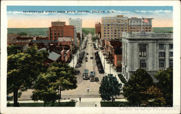 Fayetteville Street from State Capitol Raleigh North Carolina