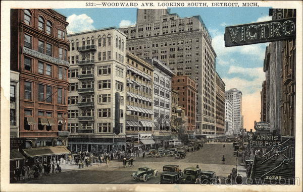 Woodward Avenue Looking South Detroit Michigan